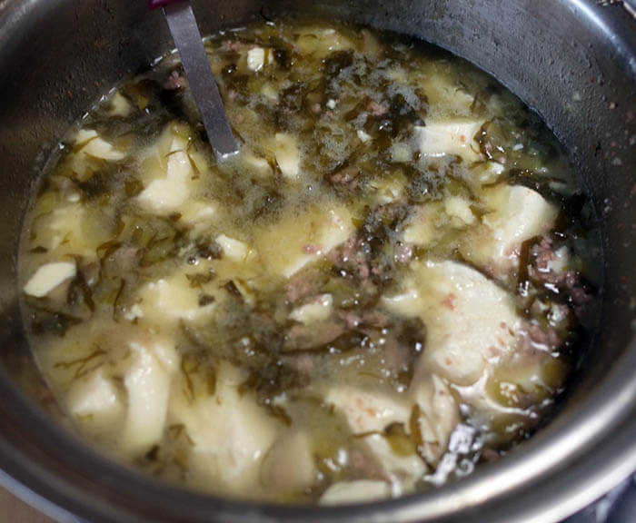 高菜と豆腐のスープ