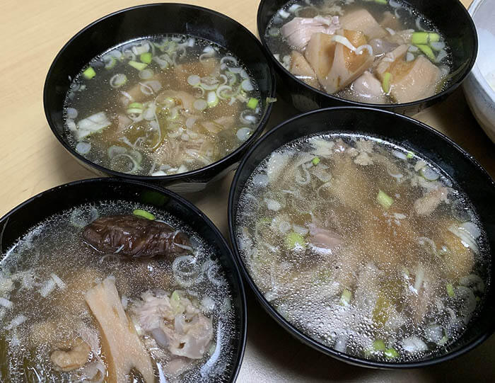 真鯛の中華蒸しと鶏スープ