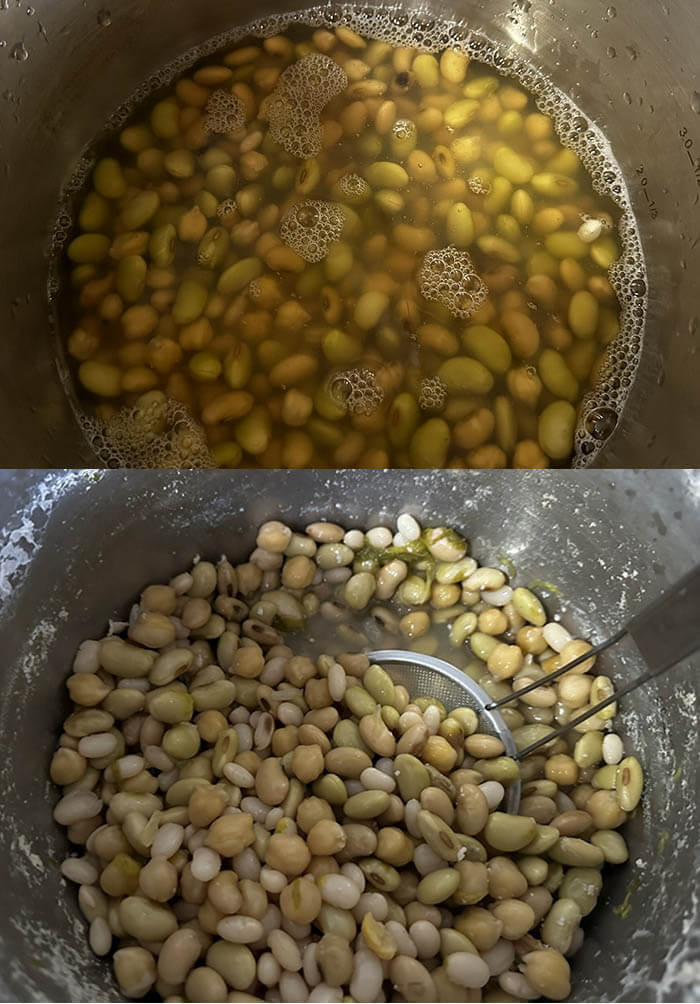 塩豚と4種類の豆の煮込み