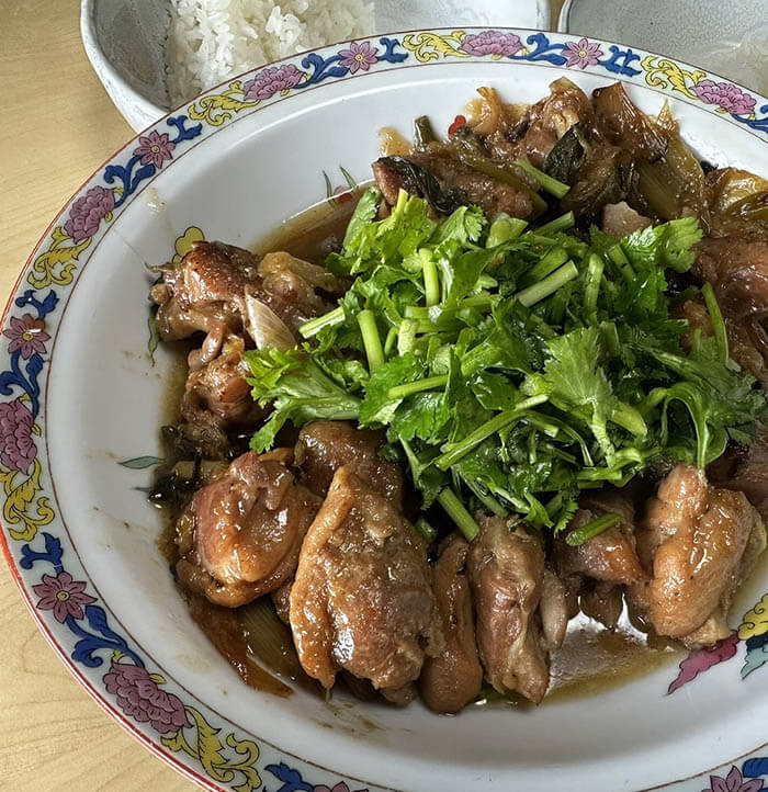 ベトナム風鶏の生姜煮と、厚揚げと茄子とトマト煮