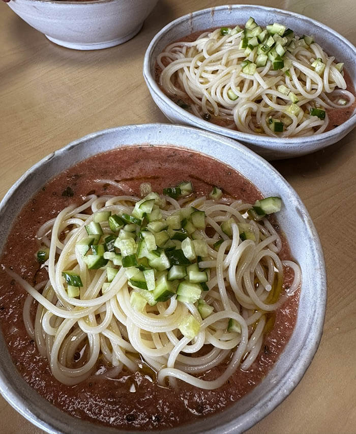 冷製ガスパチョパスタ