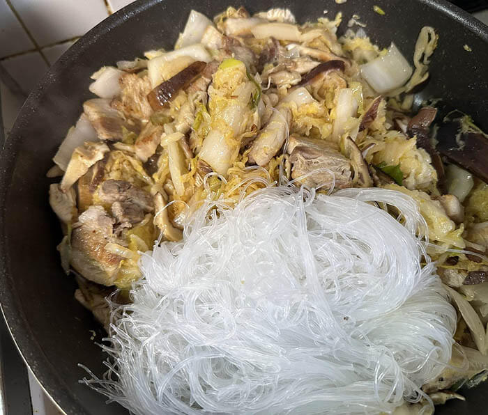 酸菜と豚肉春雨炒め