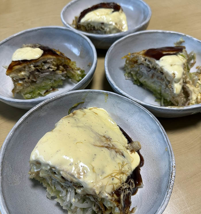 試してガッテン風広島お好み焼き