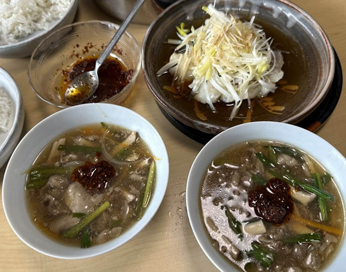 塩タラの中華蒸しと酸辣湯