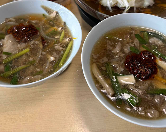 塩タラの中華蒸しと酸辣湯