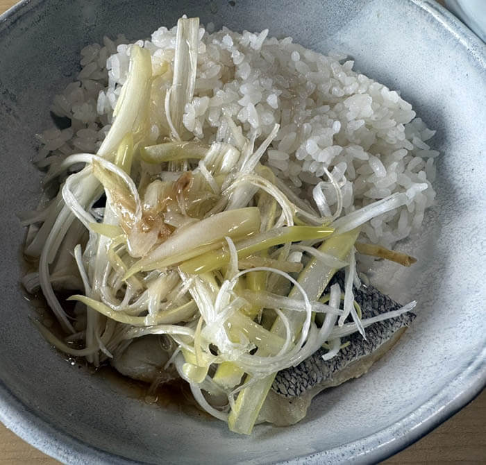 塩タラの中華蒸しと酸辣湯