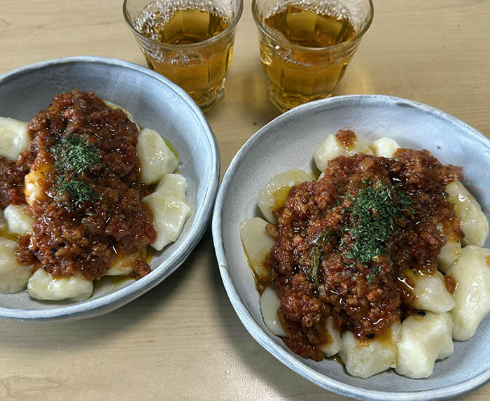 タコのラグーのニョッキ