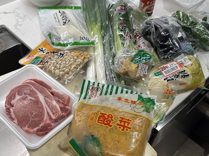 酸菜と豚肉春雨炒め