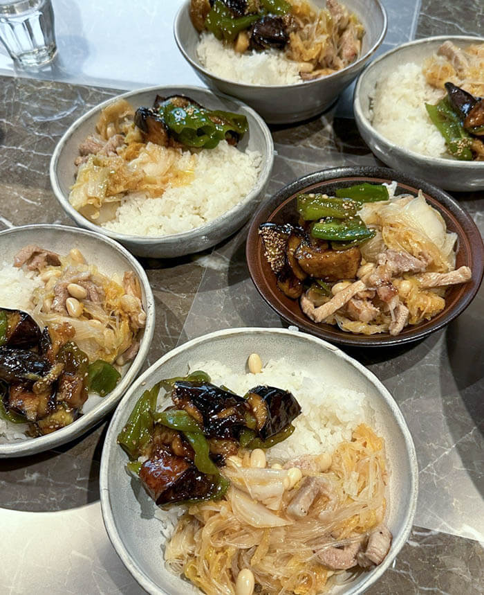 酸菜と豚肉春雨炒め