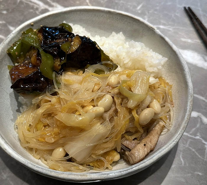酸菜と豚肉春雨炒め