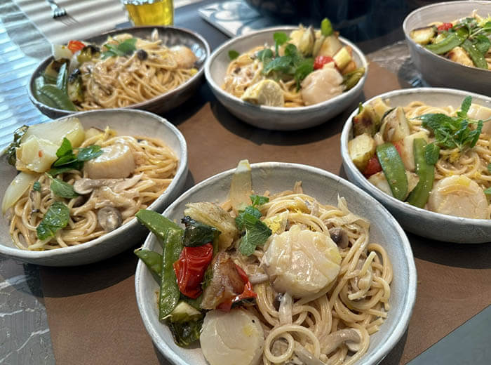 ホタテのレモンクリームパスタ