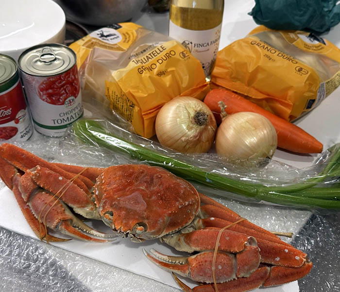 カニのビスク風パスタ