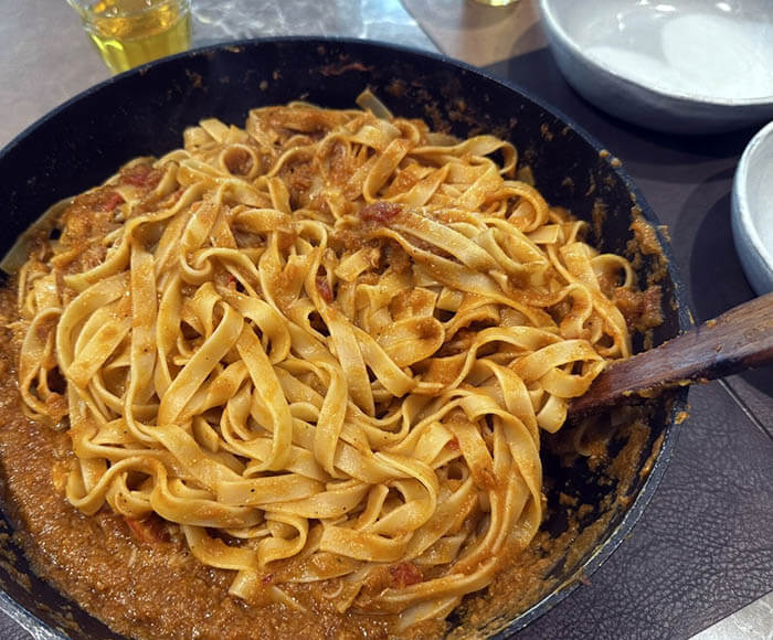 カニのビスク風パスタ