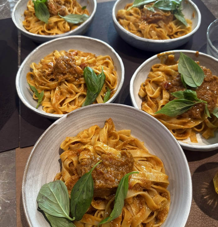 カニのビスク風パスタ