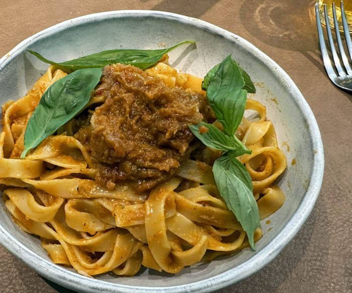 カニのビスク風パスタ