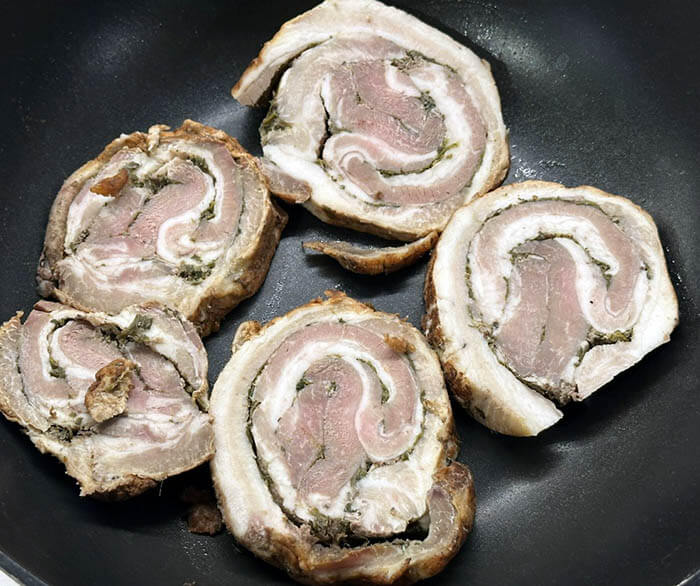 葉玉ねぎとポルケッタのパスタ