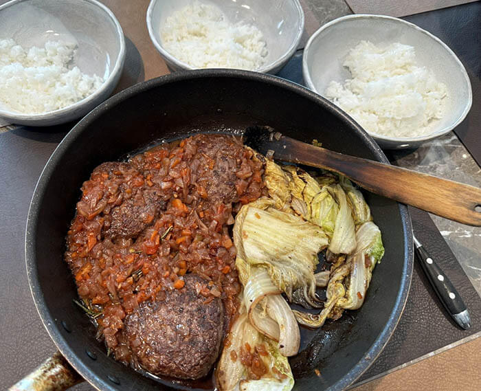 バレンタインのハートハンバーグ