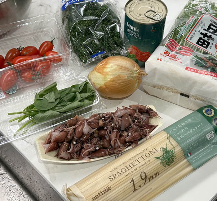 ホタルイカのラグーのパスタ